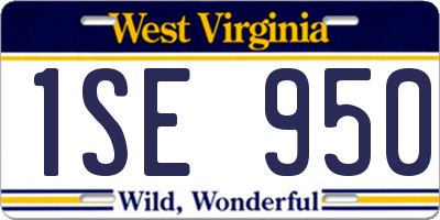 WV license plate 1SE950