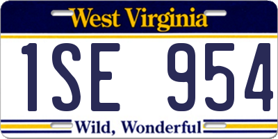 WV license plate 1SE954