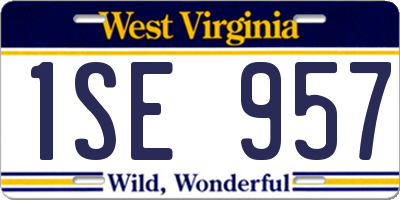 WV license plate 1SE957