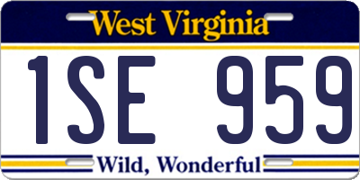 WV license plate 1SE959