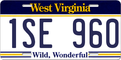 WV license plate 1SE960