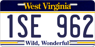 WV license plate 1SE962