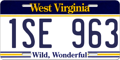 WV license plate 1SE963