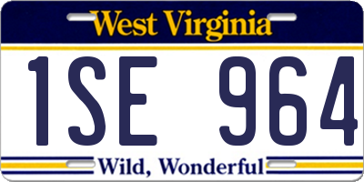 WV license plate 1SE964