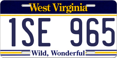 WV license plate 1SE965