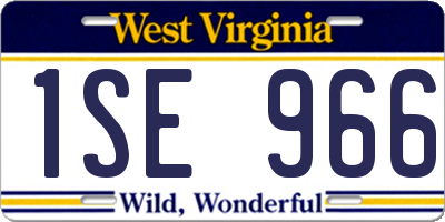 WV license plate 1SE966