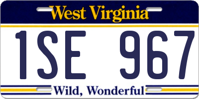 WV license plate 1SE967