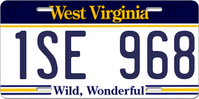 WV license plate 1SE968