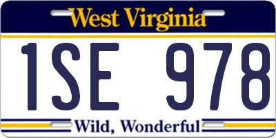 WV license plate 1SE978