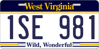 WV license plate 1SE981
