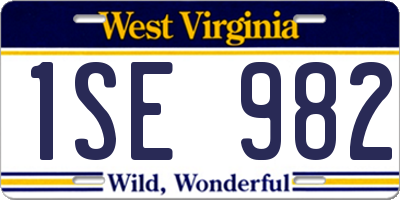 WV license plate 1SE982