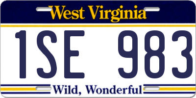 WV license plate 1SE983