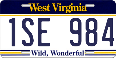 WV license plate 1SE984
