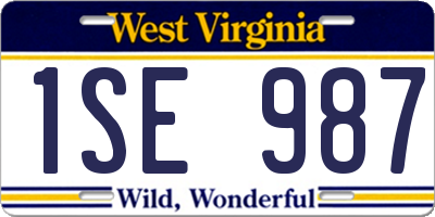 WV license plate 1SE987