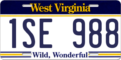 WV license plate 1SE988
