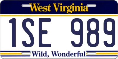 WV license plate 1SE989