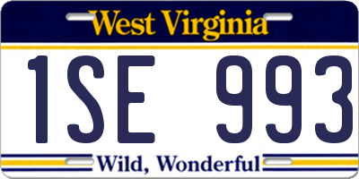 WV license plate 1SE993