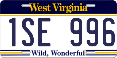WV license plate 1SE996