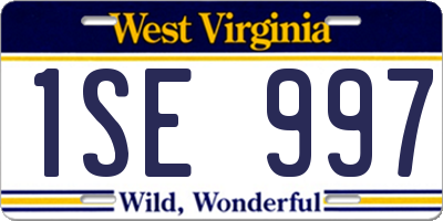 WV license plate 1SE997