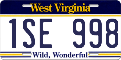 WV license plate 1SE998