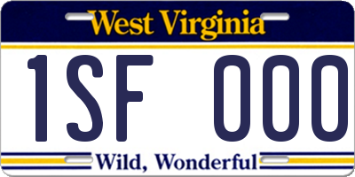 WV license plate 1SF000