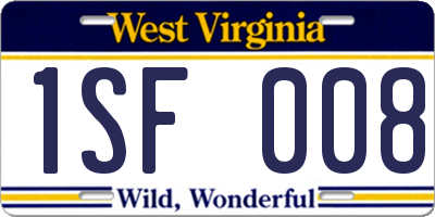 WV license plate 1SF008