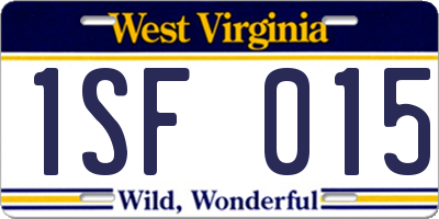 WV license plate 1SF015
