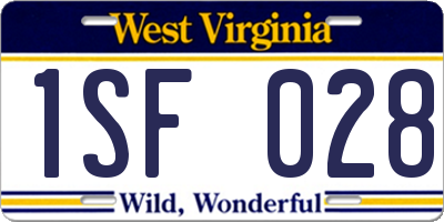 WV license plate 1SF028