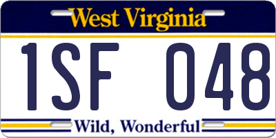 WV license plate 1SF048