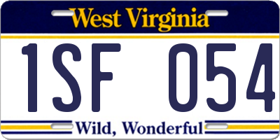 WV license plate 1SF054