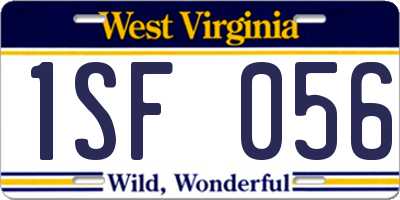 WV license plate 1SF056