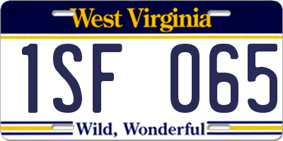 WV license plate 1SF065