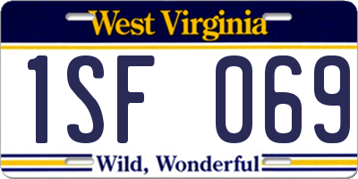WV license plate 1SF069