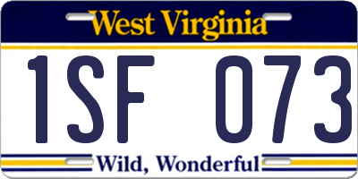 WV license plate 1SF073