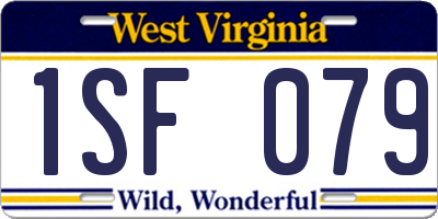 WV license plate 1SF079