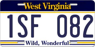 WV license plate 1SF082