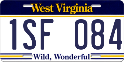 WV license plate 1SF084