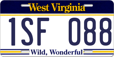 WV license plate 1SF088
