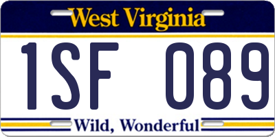 WV license plate 1SF089
