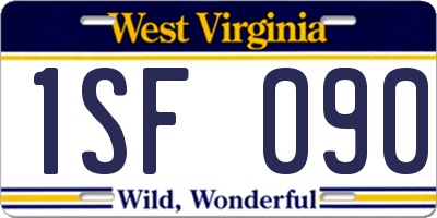 WV license plate 1SF090