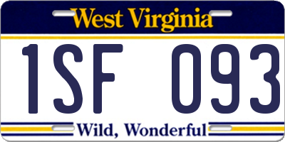 WV license plate 1SF093