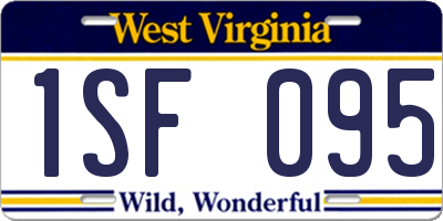 WV license plate 1SF095