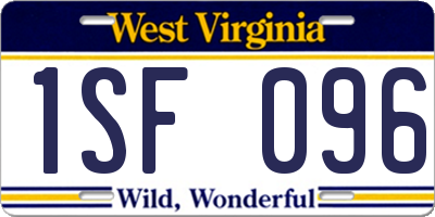 WV license plate 1SF096