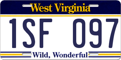 WV license plate 1SF097