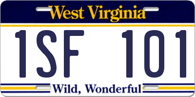 WV license plate 1SF101