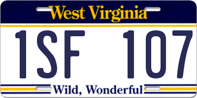 WV license plate 1SF107