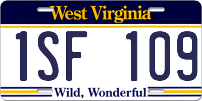 WV license plate 1SF109