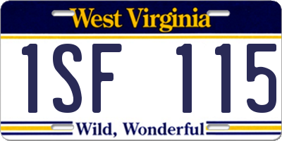 WV license plate 1SF115