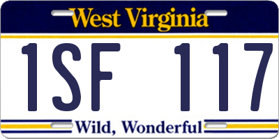 WV license plate 1SF117