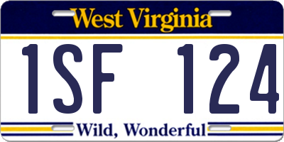 WV license plate 1SF124